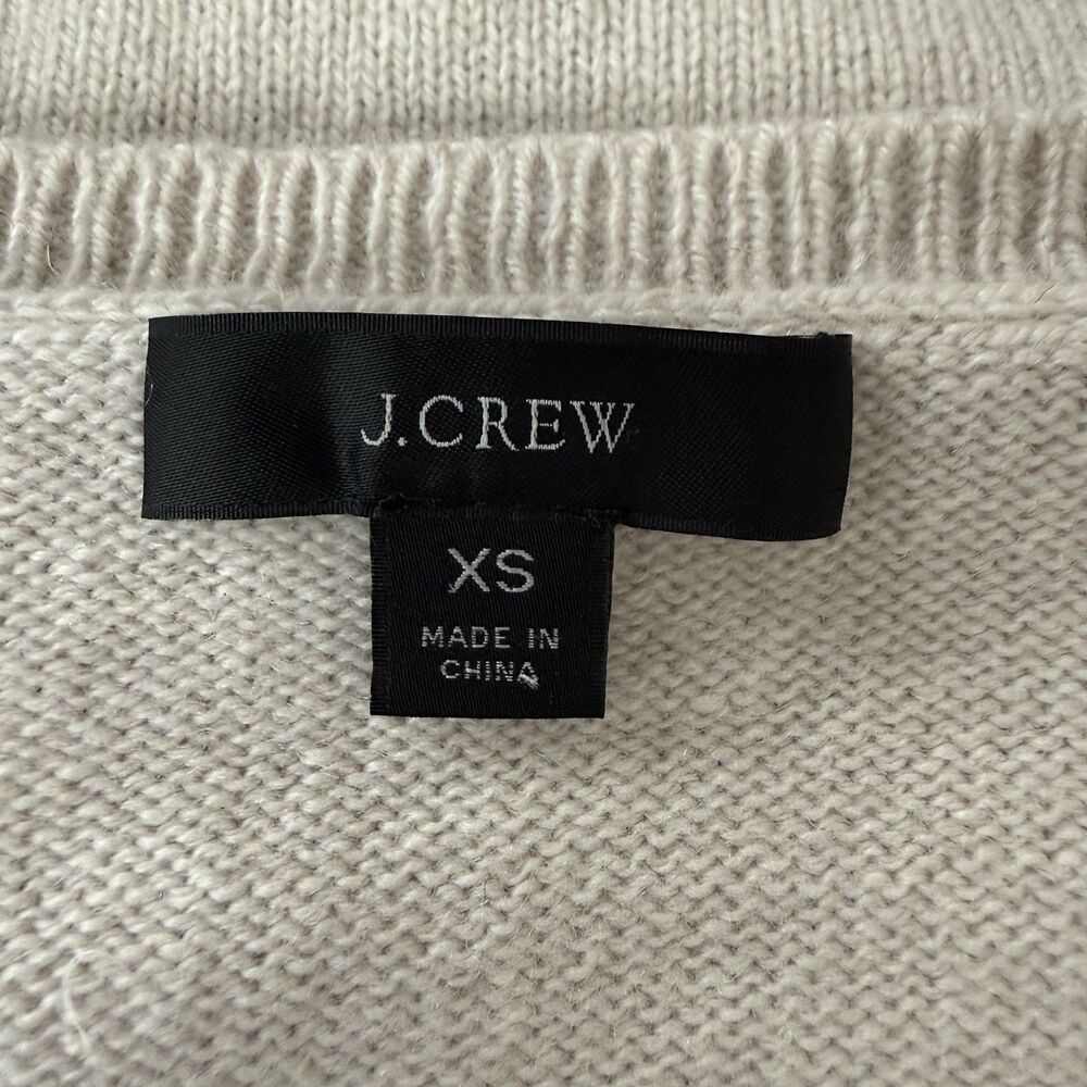 J. Crew Wool Cashmere Blend Oversized Crew Neck Sweater Size XS Cream Oatmeal - Picture 7 of 10